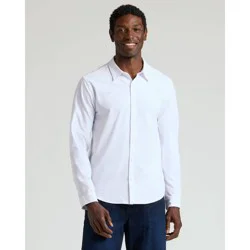 True Classic Men's Stretch Oxford Dress Shirt - White M