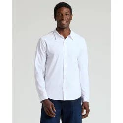 True Classic Men's Stretch Oxford Dress Shirt - White M