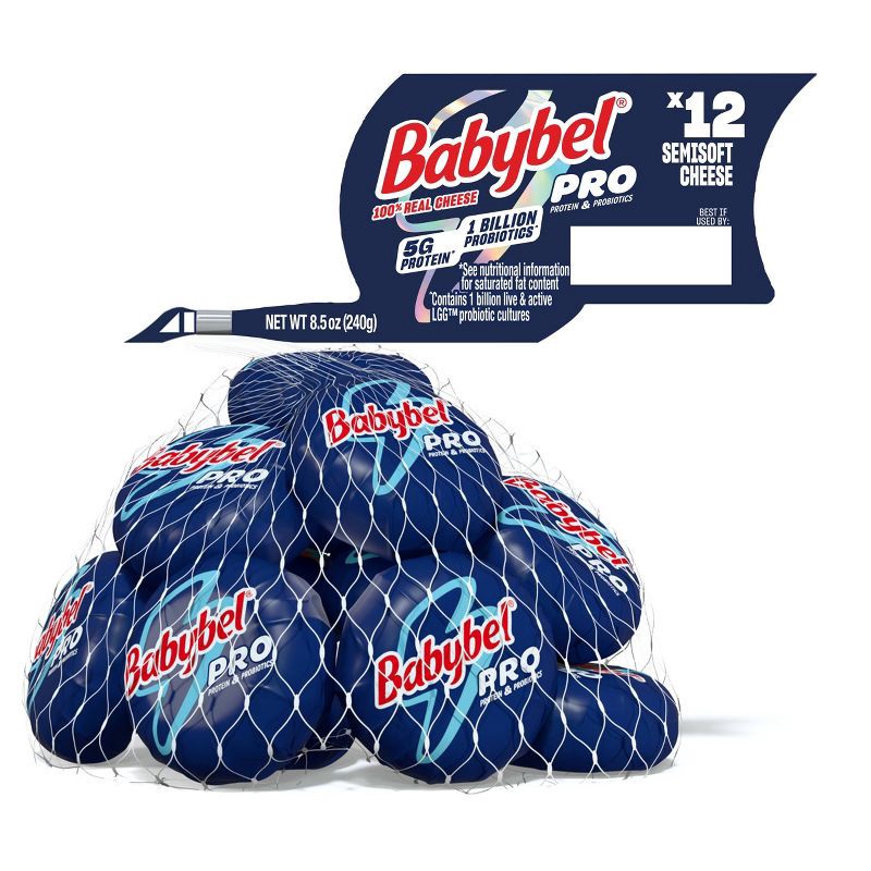 slide 1 of 8, Mini Babybel PRO (Protein + Probiotics) Snack Cheese - 8.5oz/12ct, 8.5 oz, 12 ct