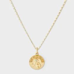 14k Gold Dipped Cubic Zirconia "Key To My Heart" Key & Lock Multi-Strand Necklace - A New Day™ Gold