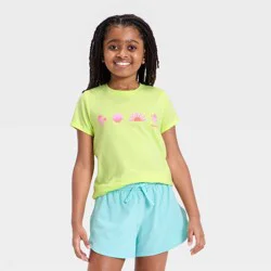 Girls' Short Sleeve 'surf's Up' Graphic T-Shirt - Cat & Jack™ Lemon Yellow L