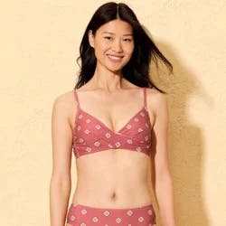 Women's Geo Print Twist Front Underwire Top - Shade & Shore™ Mauve