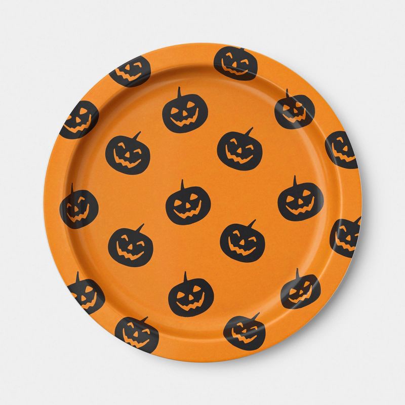 slide 1 of 3, 10.5" Halloween Pumpkins Melamine Dinner Plate - Hyde and EEK! Boutique™, 10.5 in