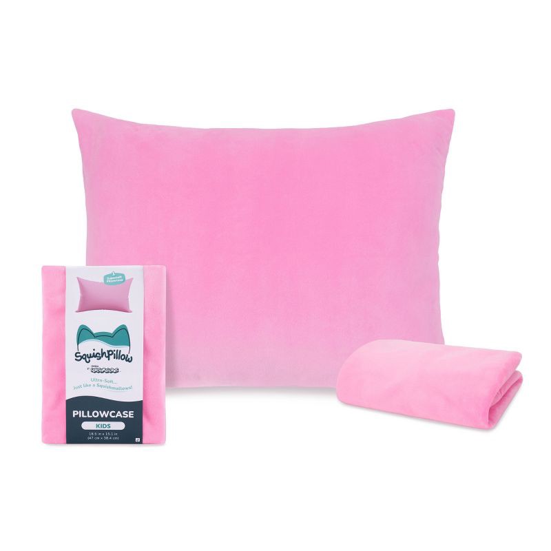 slide 1 of 10, SquishPillow Kids Pillowcase Pink Slumber, 1 ct