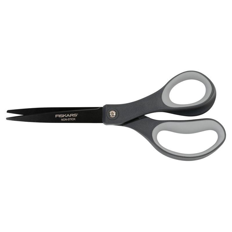 slide 1 of 5, Fiskars Performance 8" Softgrip Non-Stick Titanium Scissors Black, 1 ct
