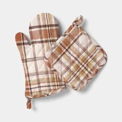2pc Plaid Oven Mitt and Potholder Set - Threshold™