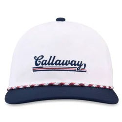 Callaway Adult Cotton Iron Shot Baseball Hat - Bright White/Navy Blue