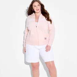 Women's Hooded Zip-Up Sweatshirt - Wild Fable™ Light Pink XXL
