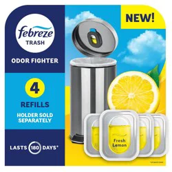 Febreze Trash Air Freshener Refills - Fresh Lemon - 4ct: Oil, Non-Powered