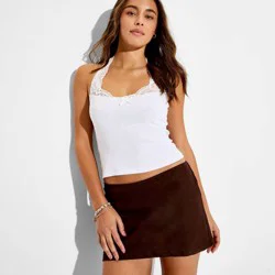 Women's Pull-On Linen Mini Skort - Wild Fable™ Brown XXS