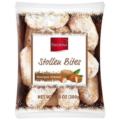 slide 1 of 1, Favorina stollen bites, marzipan almond, 10.5 oz