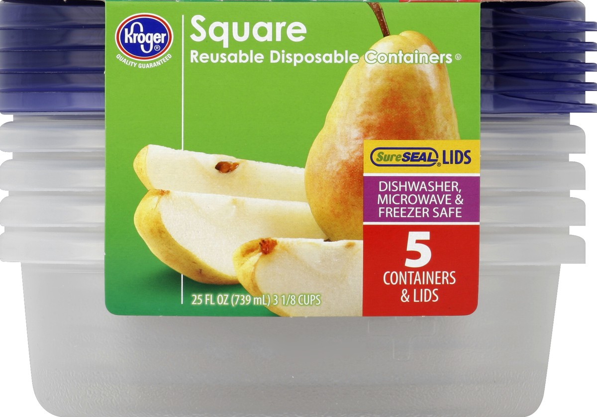 slide 4 of 4, Kroger Home Sense Disposable Food Containers, 5 ct; 25 fl oz