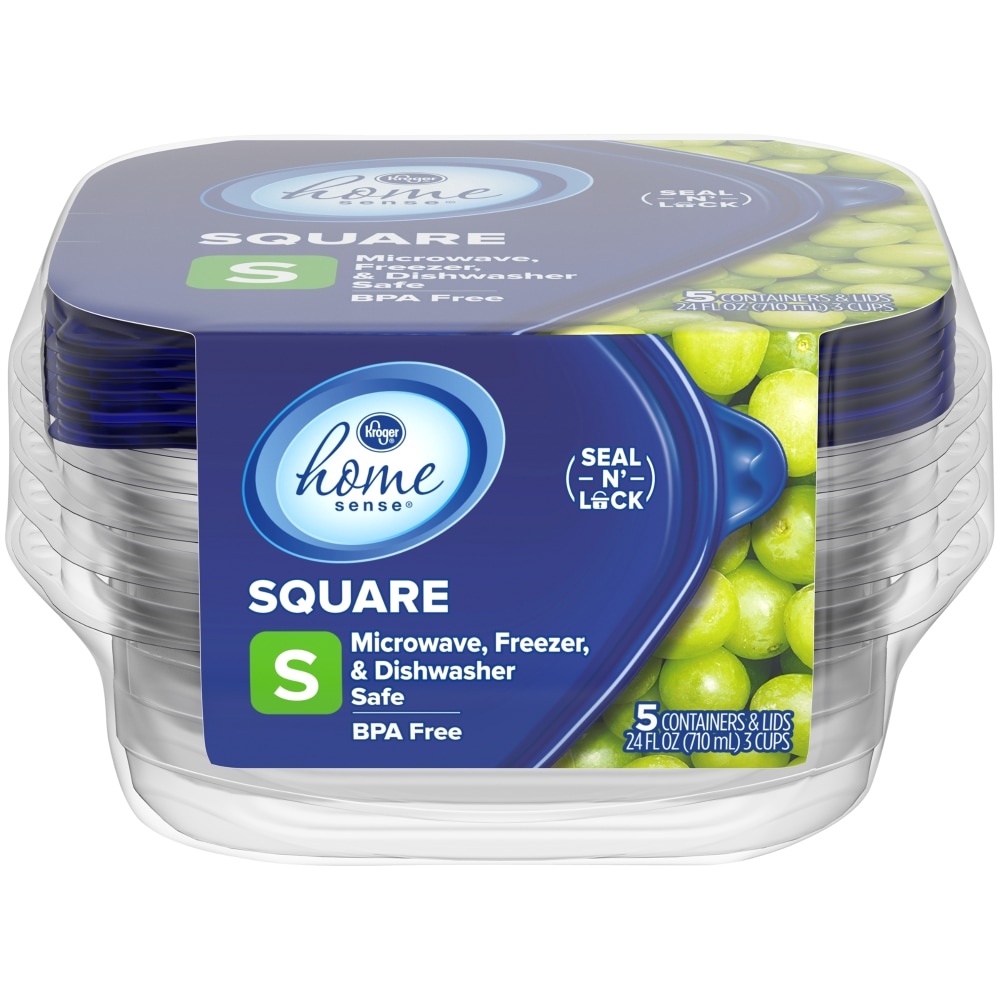 slide 1 of 1, Kroger Home Sense Disposable Food Containers, 5 ct; 25 fl oz