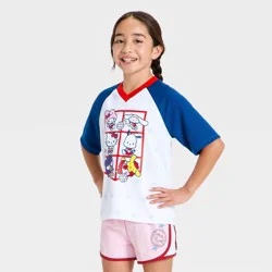 Girls' Hello Kitty and Friends 'Better Together' Short Sleeve Jersey - Blue/Red/White M