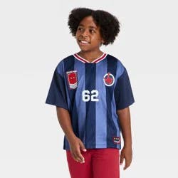 Disney Boys' Marvel Spider-Man Short Sleeve V-Neck T-Shirt - White/Navy Blue XL