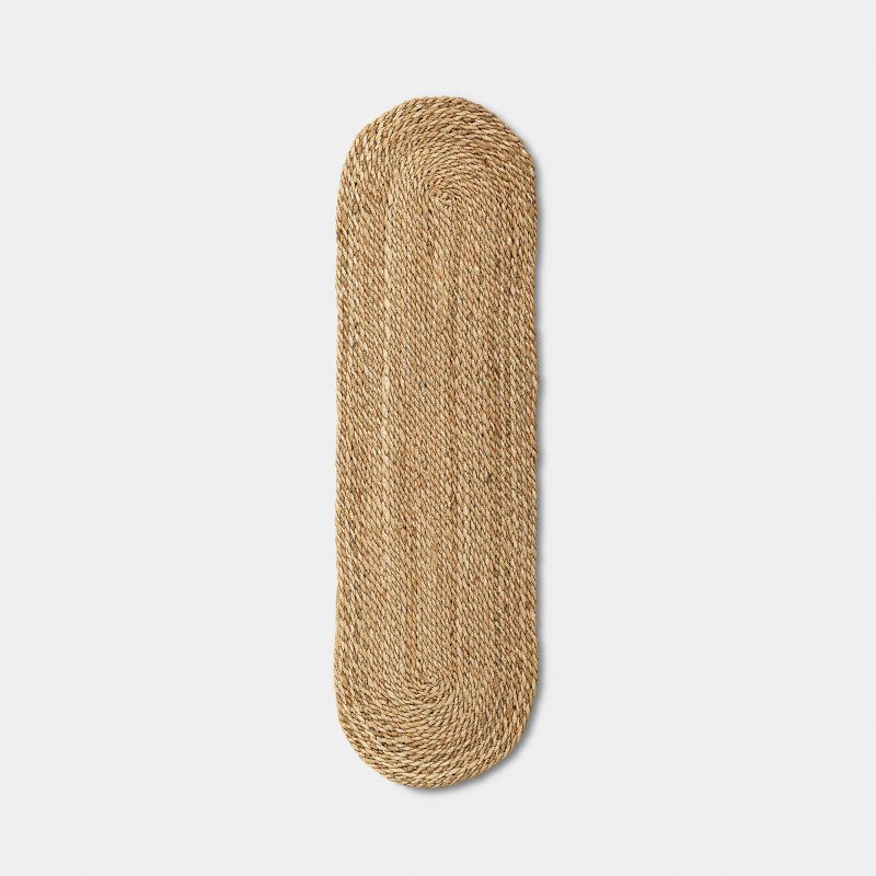 slide 1 of 3, 14x48" Twisted Jute Tan Table Runner Natural - Threshold™, 14 in x 48 in