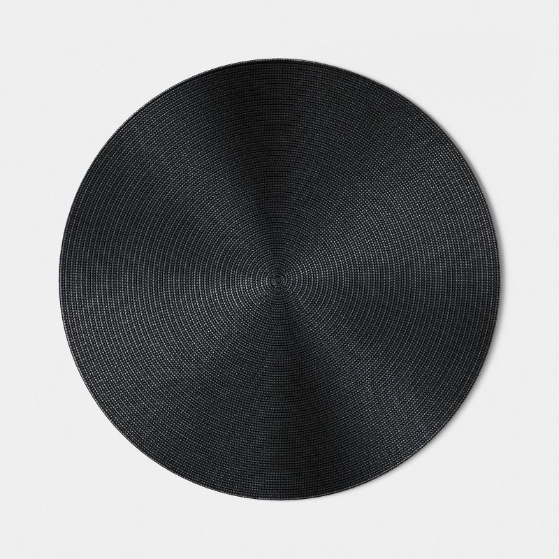 slide 1 of 5, Threshold Polyround Black Charger Black - Room Essentials™, 1 ct
