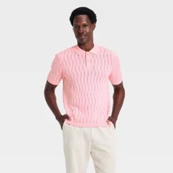 Men's Modern Sport Novelty Knit Polo Shirt - Goodfellow & Co™ Pink XL