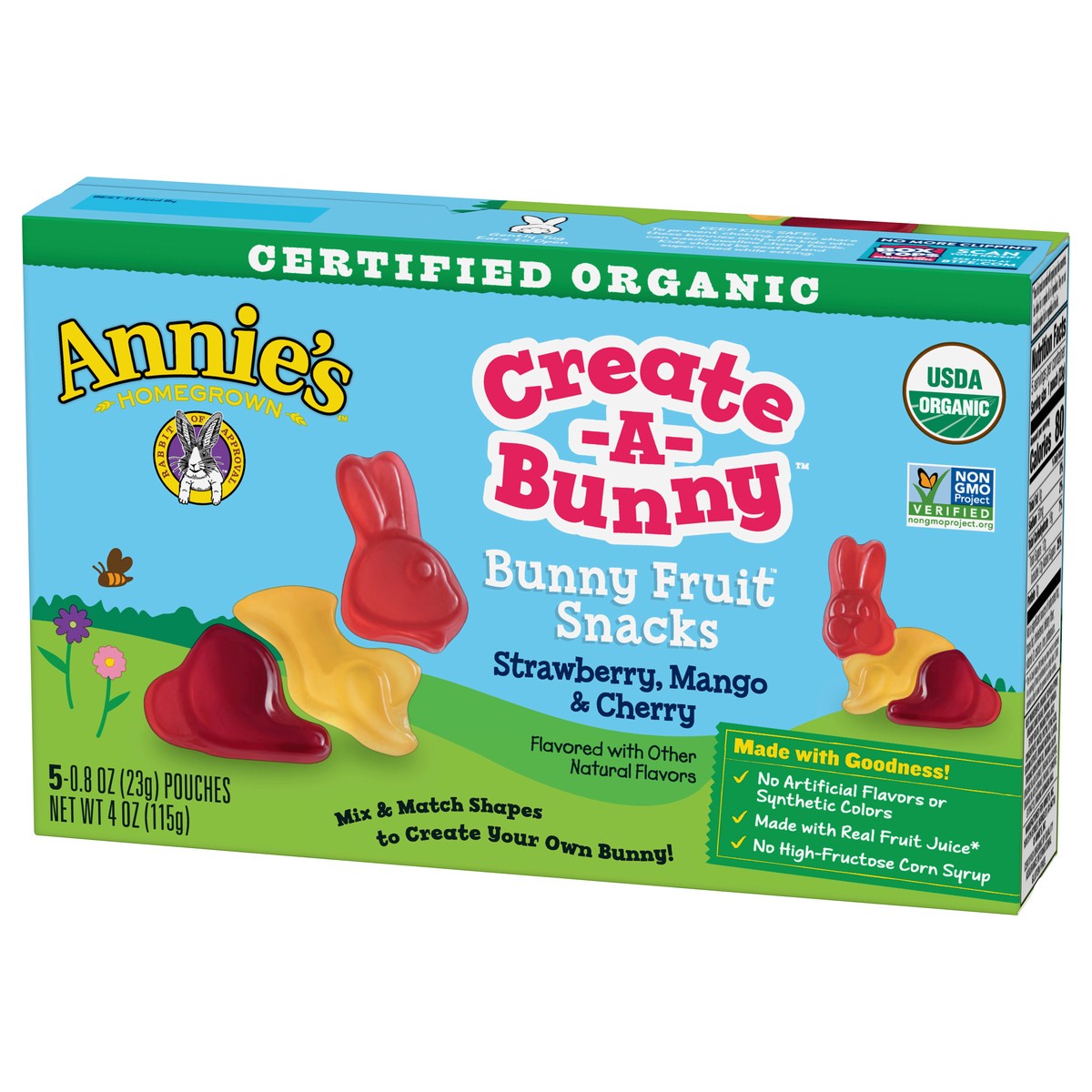 slide 6 of 13, Annie's Create-A-Bunny Strawberry, Mango & Cherry Bunny Fruit Snacks 5 ea, 5 ct