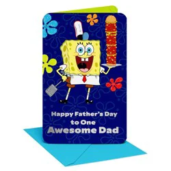 American Greetings SpongeBob Father's Day Card for Dad, Grilled to Perfection, Includes Envelope