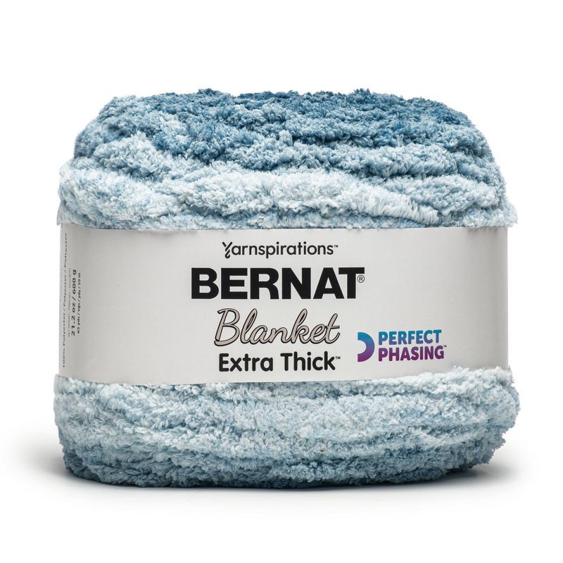 slide 1 of 6, Bernat Blanket Extra Thick Perfect Phasing Ocean Teal, 1 ct