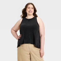 Women's Boyfriend Tank Top - Universal Thread™ Black XXL