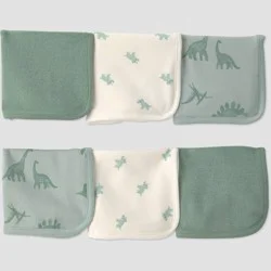Carter's Just One You® Baby 6pk Washcloth - Green Dino