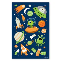 American Greetings Whimicial Outerspace Stickers for Kids, Aliens, Rockets, and Planets 50ct, 2 Sheets