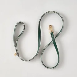 Hooray House 5' Leash - Pierced Pleather Green