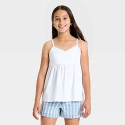 Girls' Knit Babydoll Tank - art class™ White M