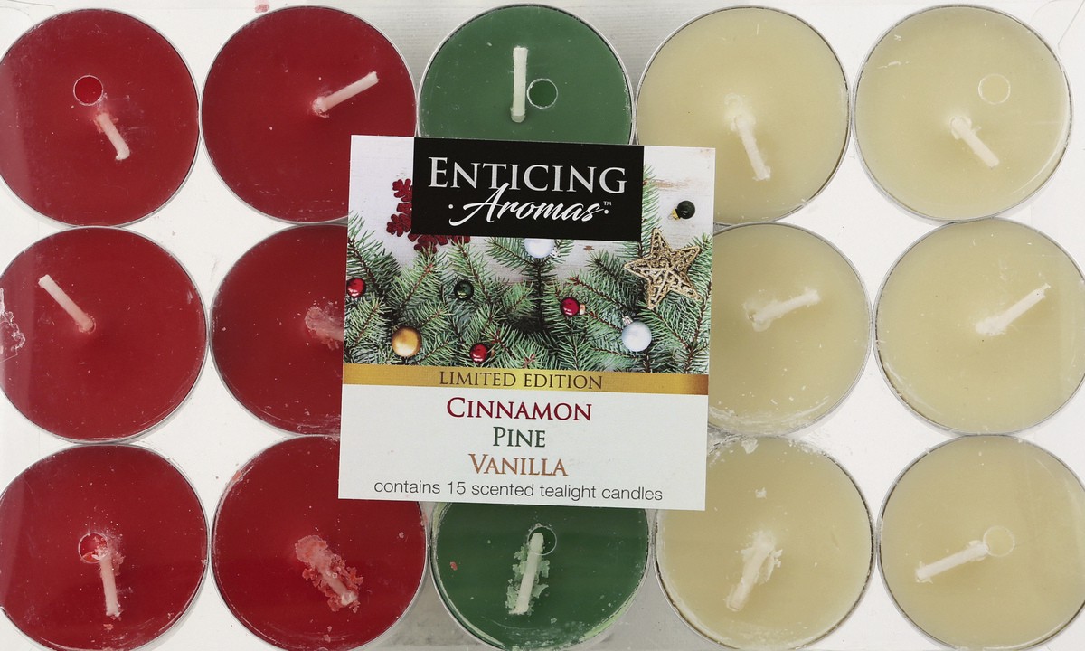 slide 1 of 10, Enticing Aromas Cinnamon Pine Vanilla Candles 15 ea, 15 ct