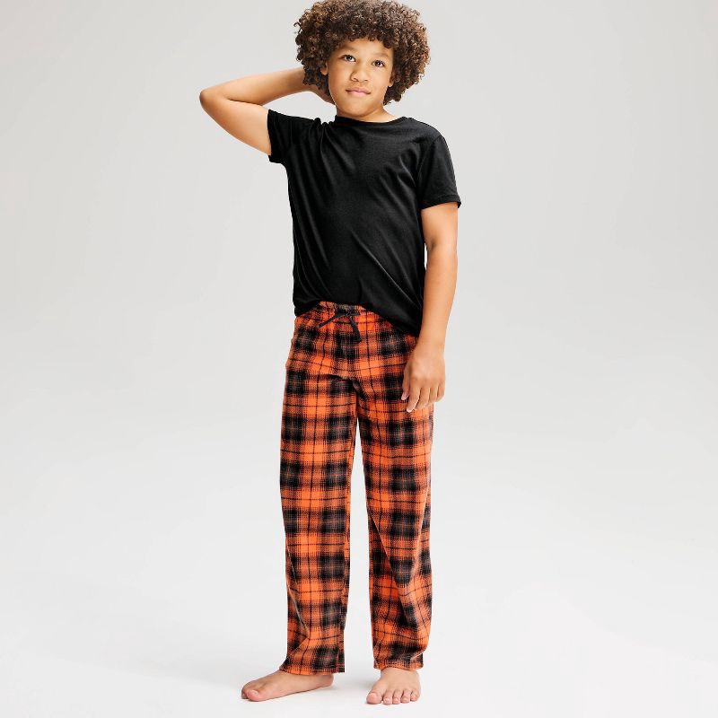 slide 1 of 4, Boys' Halloween Plaid Pajama Pants - Cat & Jack™ Orange L, LG