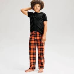 Boys' Halloween Plaid Pajama Pants - Cat & Jack™ Orange L