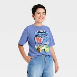 Boys' Roblox "Steal a Brainrot" Short Sleeve Graphic T-Shirt - Blue XL