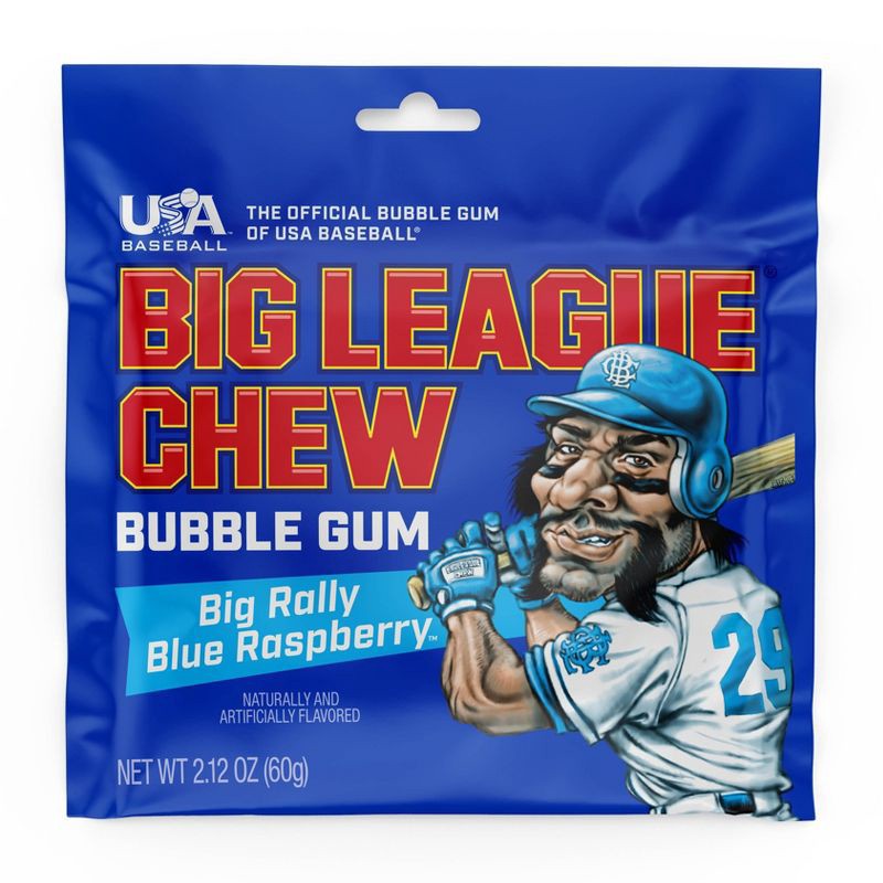 slide 1 of 5, Big League Chew Blue Raspberry Chewing Gum Candy - 2.12oz, 2.12 oz