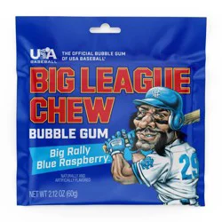 Big League Chew Blue Raspberry Chewing Gum Candy - 2.12oz