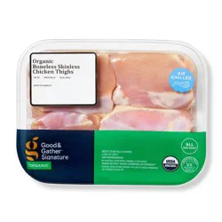 Organic Air Chilled Boneless Skinless Chicken Thighs - 1-1.90lbs - price per lb - Good & Gather™