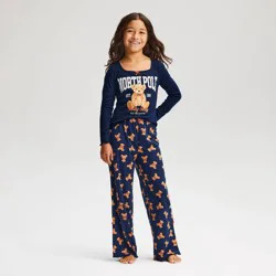 Girls' Grayson Threads Kids Holiday North Pole Bear Long Sleeve 2pc Pajama Set - Blue L