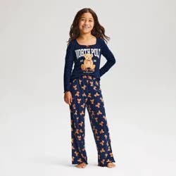 Girls' Grayson Threads Kids Holiday North Pole Bear Long Sleeve 2pc Pajama Set - Blue L