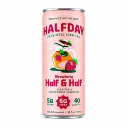 Halfday Iced Tea Halfday Prebiotic Iced Tea Strawberry Lemonade Half and Half - 12 fl oz Can