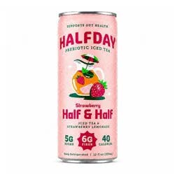 Halfday Iced Tea Halfday Prebiotic Iced Tea Strawberry Lemonade Half and Half - 12 fl oz Can