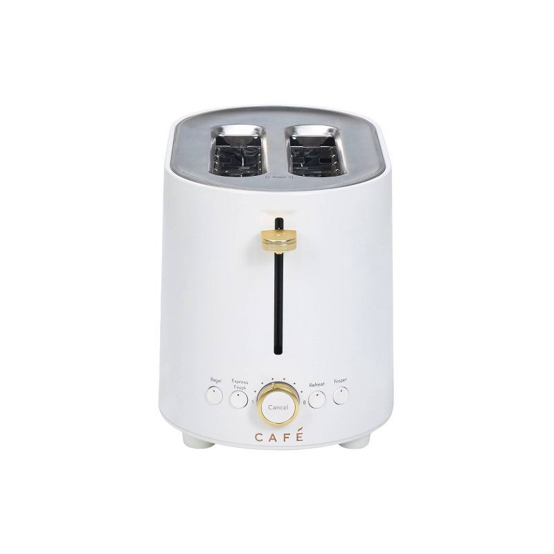 slide 1 of 9, Cafe Express Finish 2-Slice Toaster Matte White, 1 ct