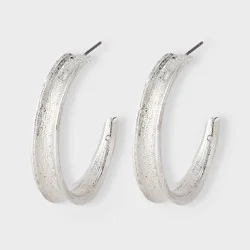 Thick Texture C-Hoop Earrings - Universal Thread™ Silver