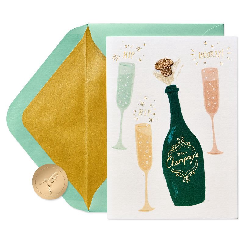 slide 1 of 6, PAPYRUS Congratulations Champagne Celebration Greeting Card, 1 ct