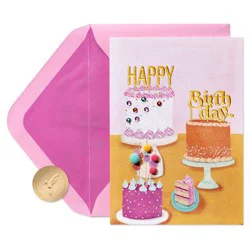 PAPYRUS Happy Birthday Cakes Greeting Card