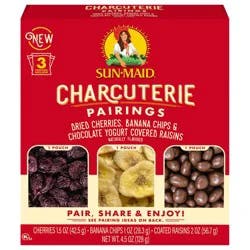 Sun-Maid Chocolate Yogurt Covered Raisins, Cherries & Banana Chips Charcuterie Kit - 4.5oz