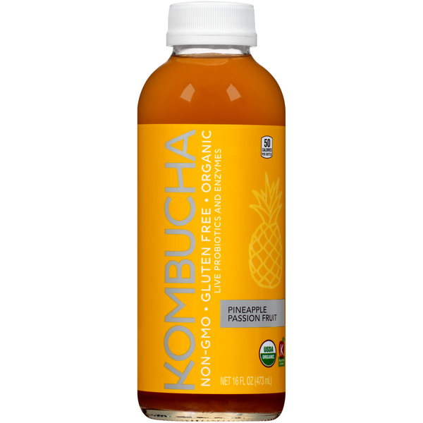 slide 1 of 1, HyVee Pineapple Passion Fruit Kombucha- 16 fl oz, 16 fl oz