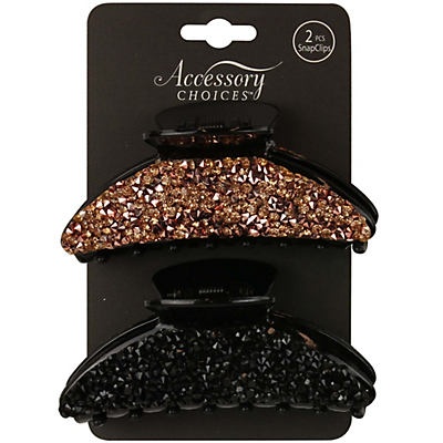 slide 1 of 1, Accessory Choices Assorted SnapClips Chunky Glitter, 2 ct