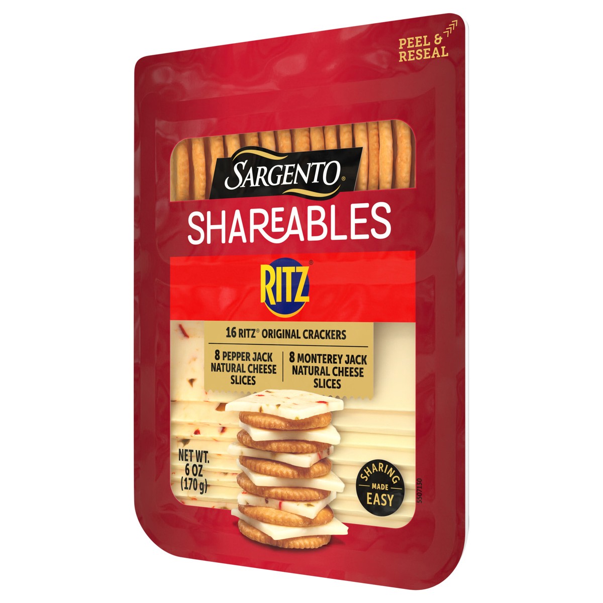 slide 9 of 14, Sargento Shareables Pepper Jack/monterey Jack Sliced Cheese With Ritz Crackers, 6 Oz - 6 OZ, 6 oz