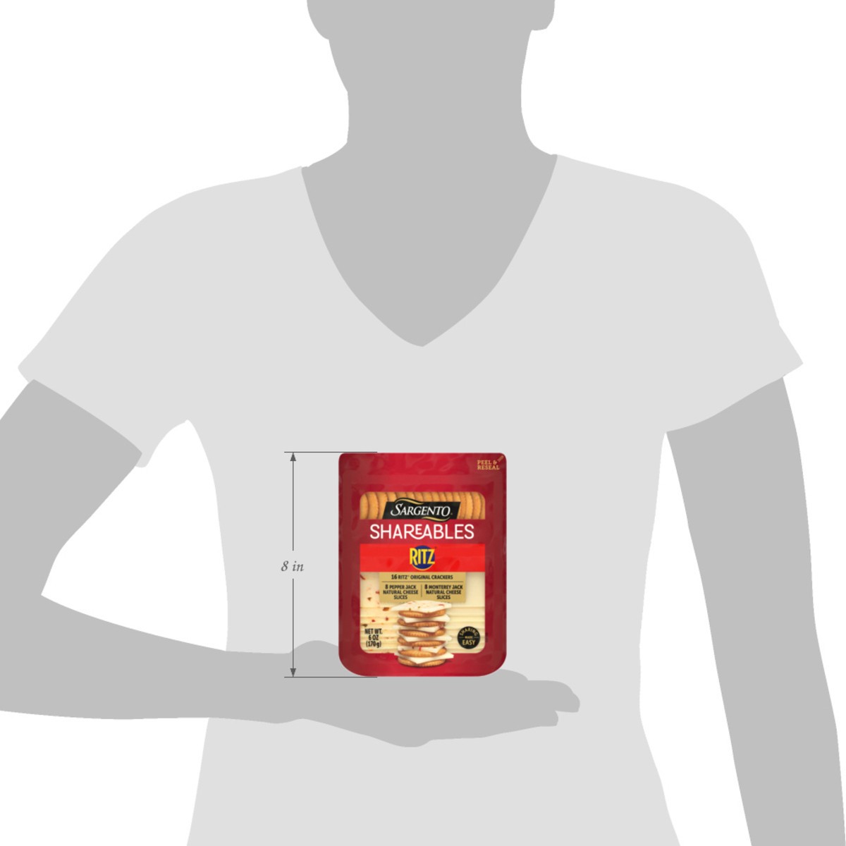 slide 2 of 14, Sargento Shareables Pepper Jack/monterey Jack Sliced Cheese With Ritz Crackers, 6 Oz - 6 OZ, 6 oz
